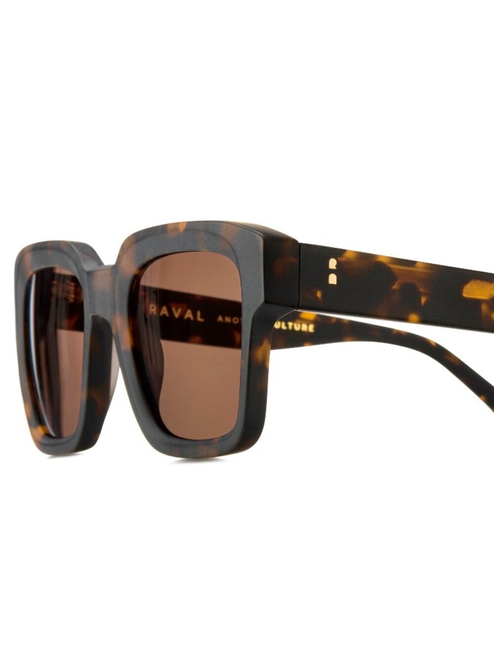 New Raval Eyewear Men's Sunglasses Brown Square Lens Acetate Frame MOEEM C3